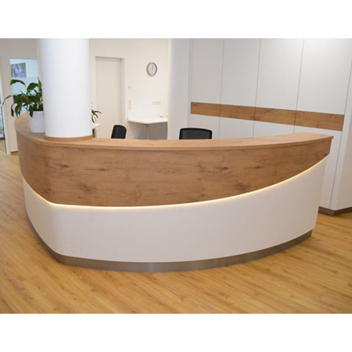 Custom made measurements marble clinic counter white wooden dental medical reception desk