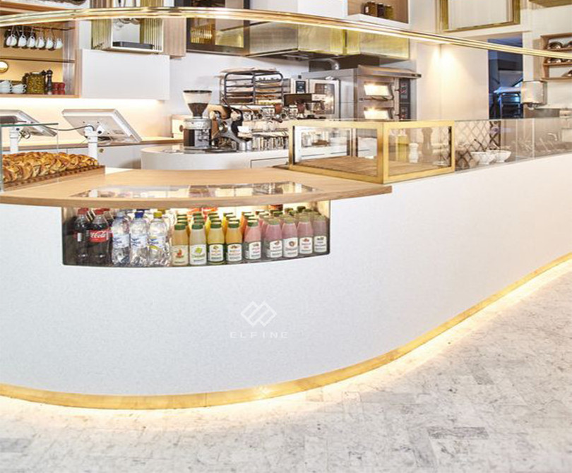 commercial coffee shop modern design fast food restaurant marble bar counters