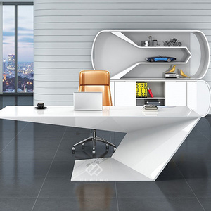 Marble top white office desk solid surface office desk