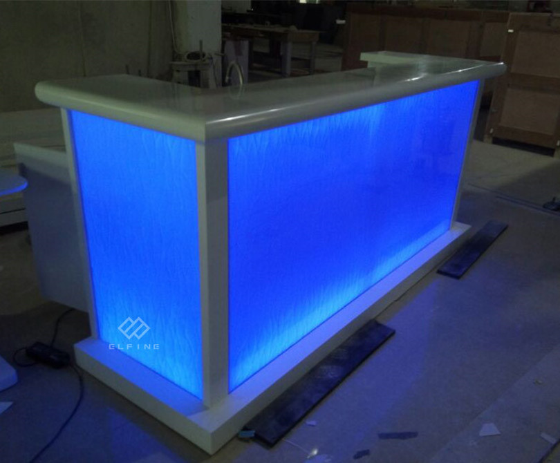 Luxury night club fast food restaurant LED acrylic bar counter