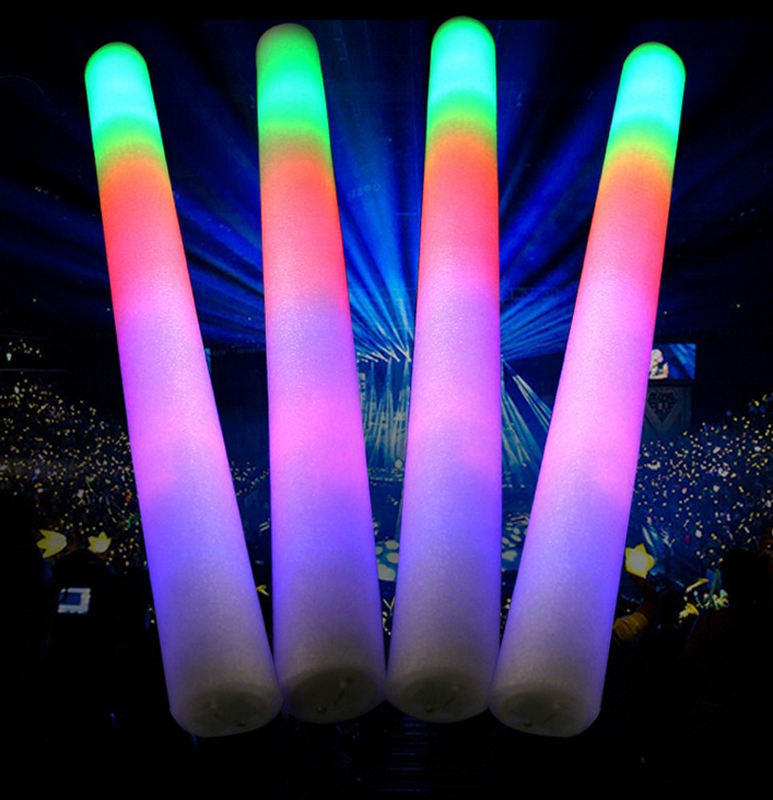 LED foam stick multi color glow stick Glow in Dark Party Supplies Glow Baton Led Flashing Changing Light Cheering Stick