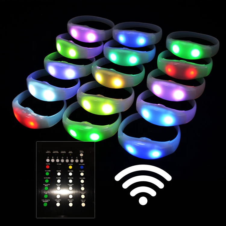 Custom Logo Remote Controlled LED Bracelet DMX Control LED Wristband For Sport Event