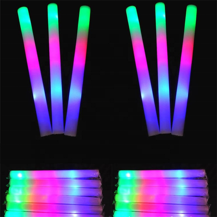 LED foam stick multi color glow stick Glow in Dark Party Supplies Glow Baton Led Flashing Changing Light Cheering Stick