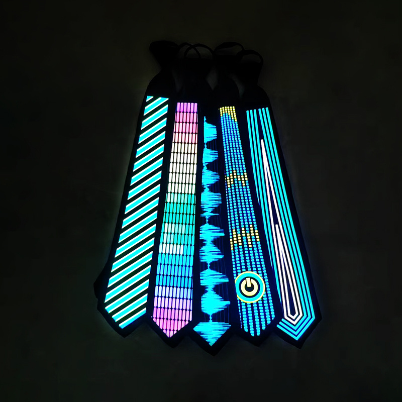 LED Halloween custom design light up tie Novelty Christmas flashing party ties