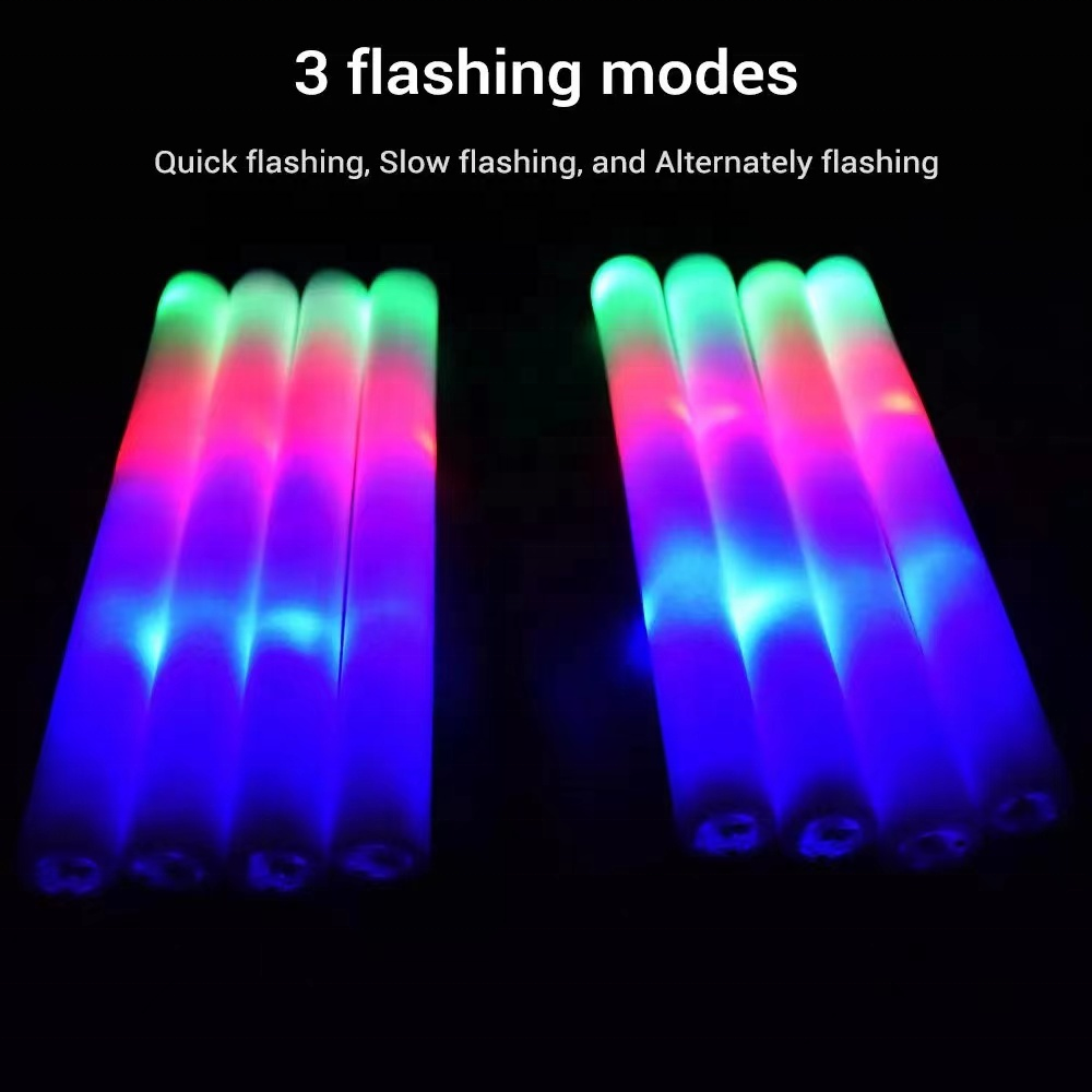 LED foam stick multi color glow stick Glow in Dark Party Supplies Glow Baton Led Flashing Changing Light Cheering Stick