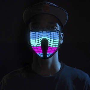 New arrival EL lighting panel face mask rechargeable wholesale led sound activated party mask