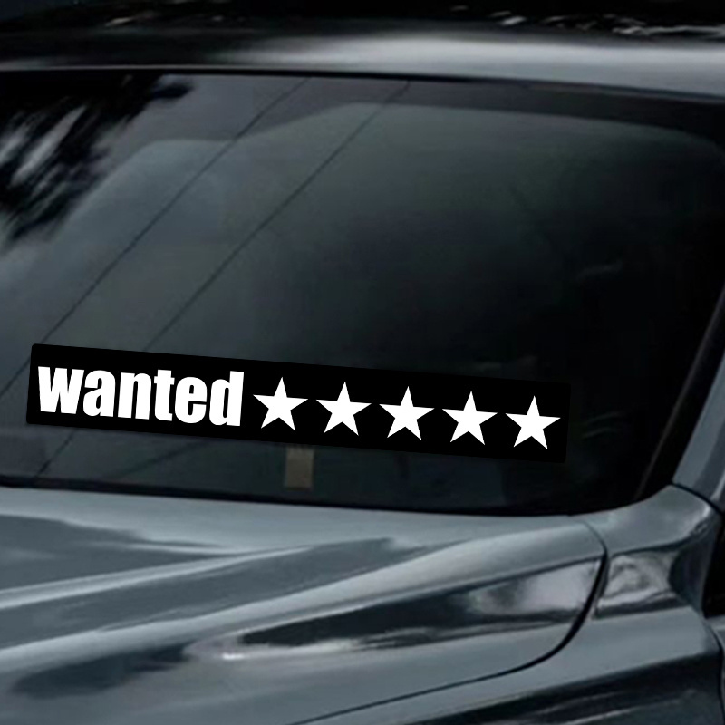 custom el light up led car window windshield stickers 5 stars wanted led light panel for car decoration