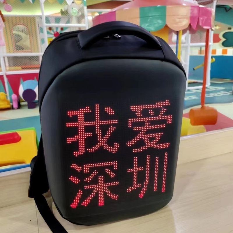 Newest mobile Control Smart  Walking Advertising Led Backpack Custom DIY Dynamic LED Display Backpack