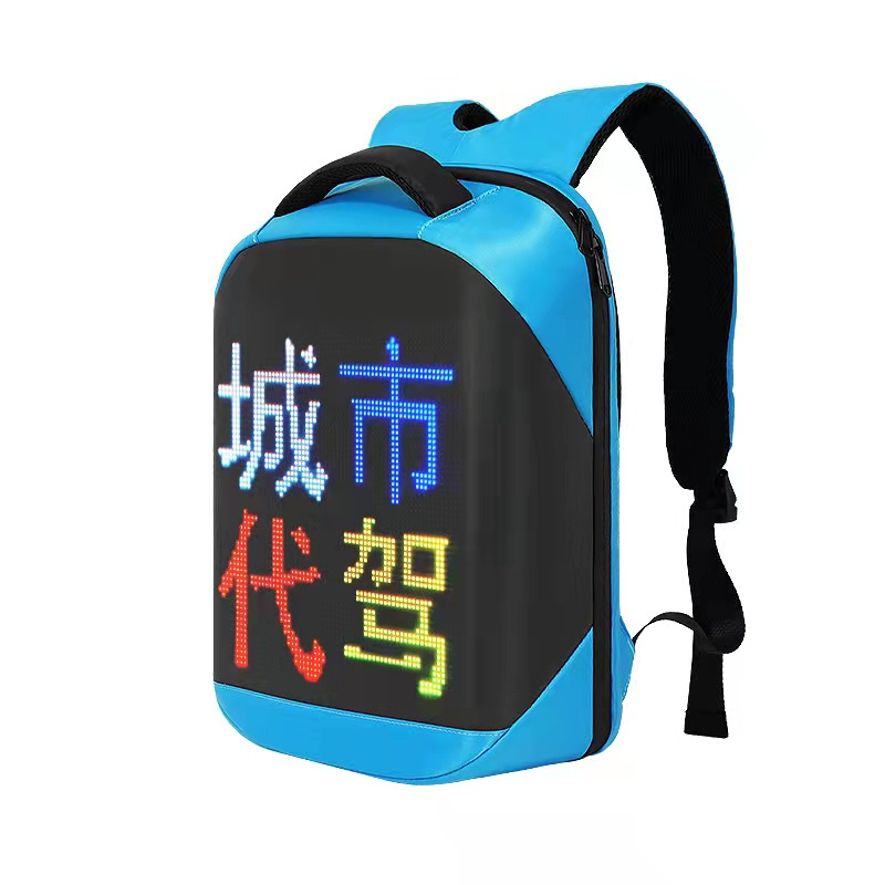 Newest mobile Control Smart  Walking Advertising Led Backpack Custom DIY Dynamic LED Display Backpack