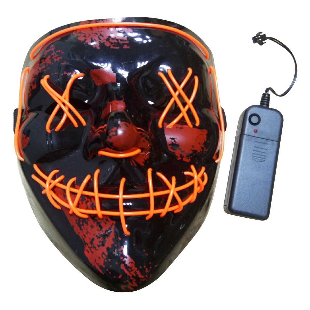 Hot Selling Halloween Led Light Up Scary Neon EL Wire face Mask LED Glowing Purge funny mask