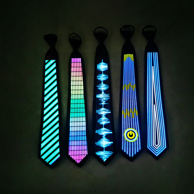 LED Halloween custom design light up tie Novelty Christmas flashing party ties