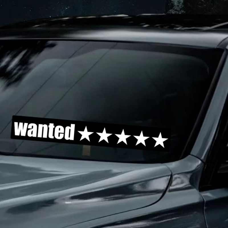 custom el light up led car window windshield stickers 5 stars wanted led light panel for car decoration