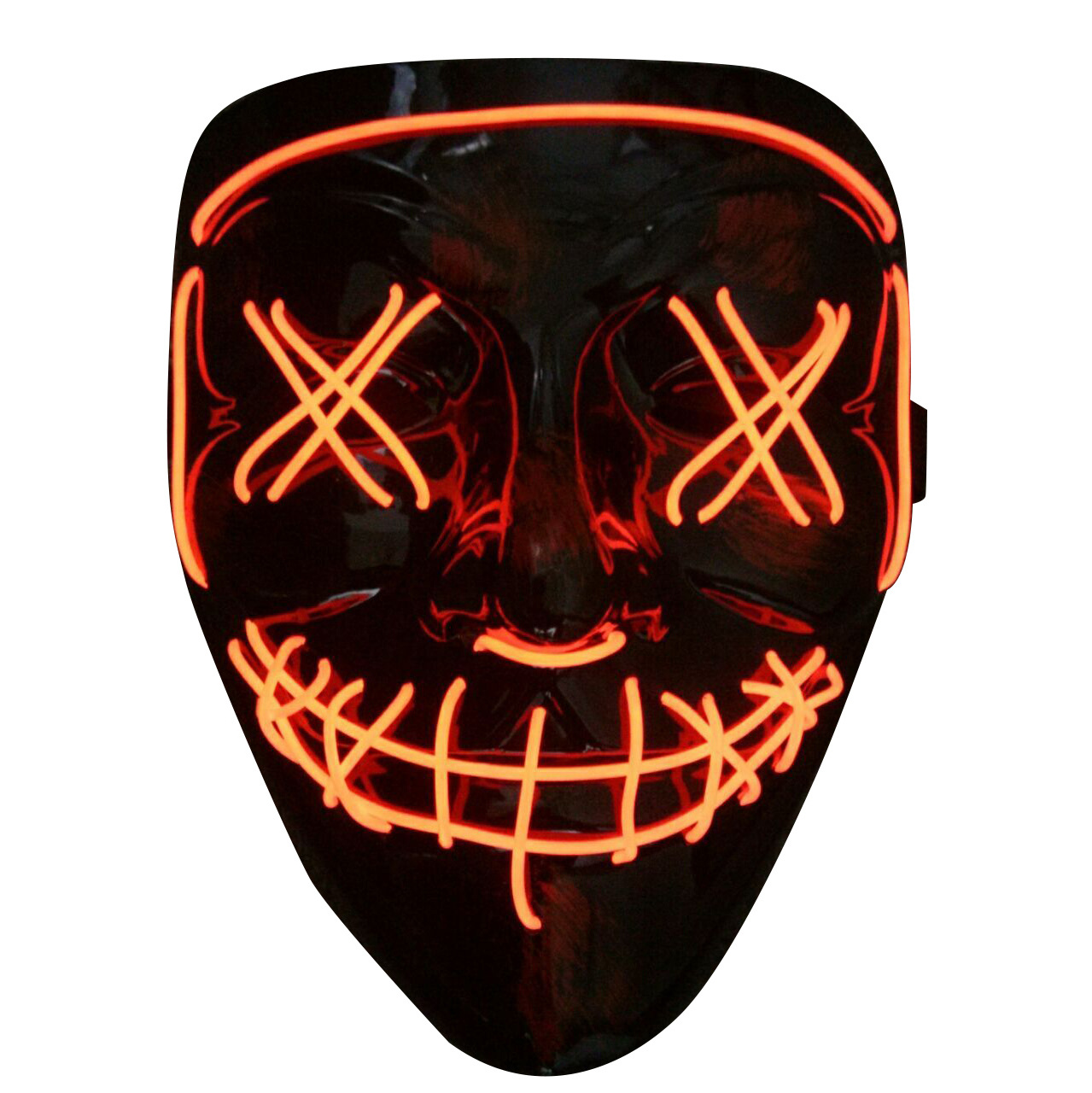 Hot Selling Halloween Led Light Up Scary Neon EL Wire face Mask LED Glowing Purge funny mask