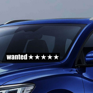 custom el light up led car window windshield stickers 5 stars wanted led light panel for car decoration