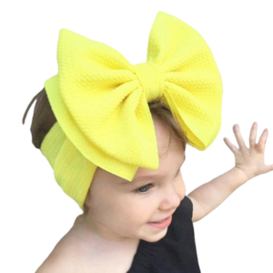 Hot-sale 7" Kids Big Bow Soft Elastic Waffle Headband Solid Color Top Knot Hair Band Fashion Head Wear Baby Girls Accessories