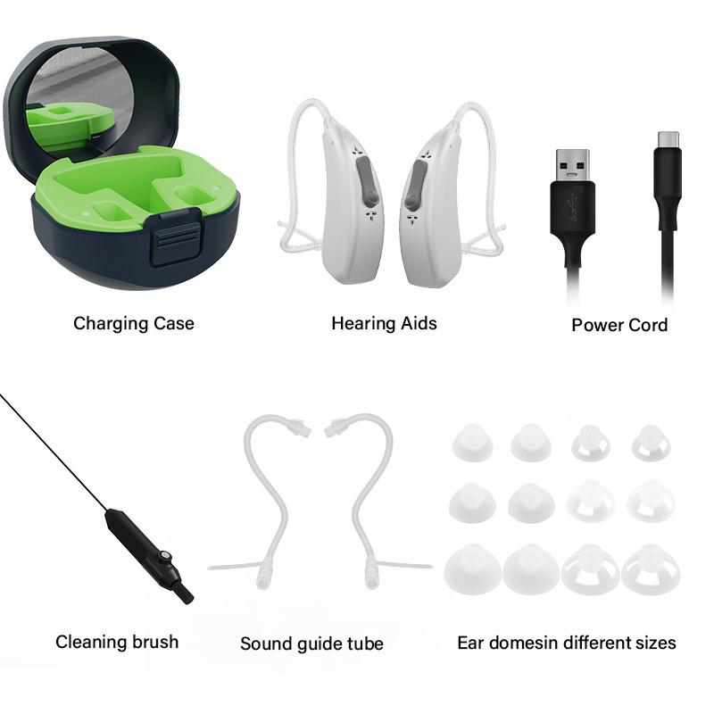 BTE app controlled pocket ear sound amplifier mini digital rechargeable bluetooth deaf hearing aid machine for seniors