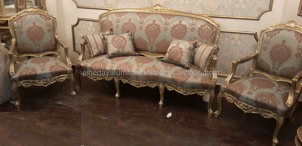 Hot-selling product  antique salon sofa set classic sofa  cover baroque sofa sets baroque royal style