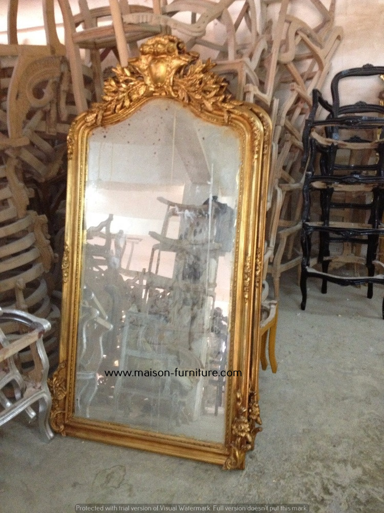 Reliable manufacturer gold frame mirror antique gold leaf frame wall decorative mirrors with wooden frame with good price