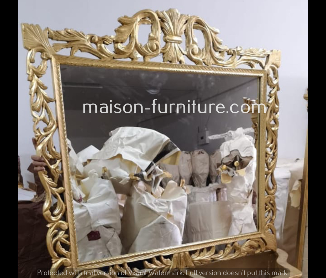 Reliable manufacturer gold frame mirror antique gold leaf frame wall decorative mirrors with wooden frame with good price