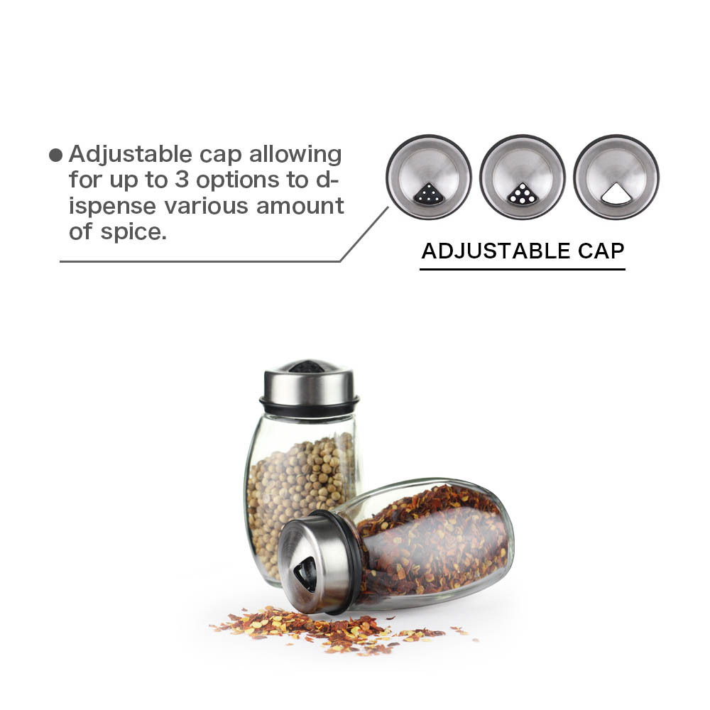 Wholesale 110ml  Salt and Pepper Shakers with Stainless Steel Lid for Family Kitchen