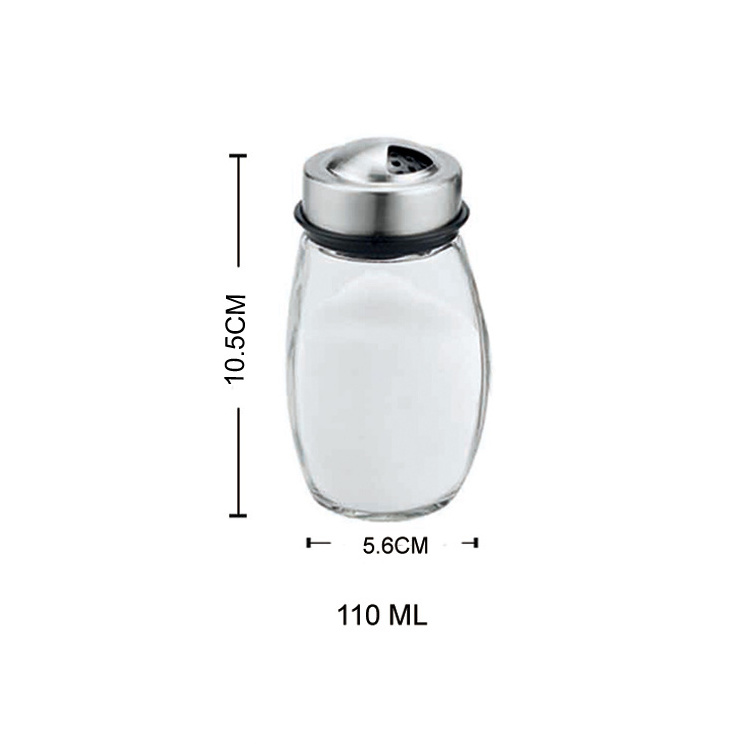 Wholesale 110ml  Salt and Pepper Shakers with Stainless Steel Lid for Family Kitchen