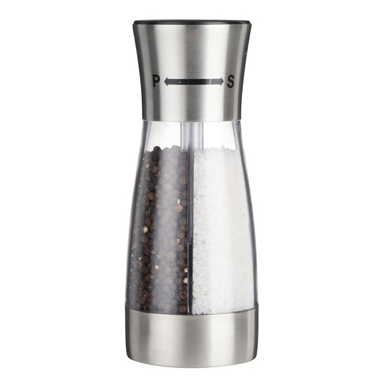 *duo-manual Salt & Pepper Mill 2 in 1 Salt and Pepper Grinder Spice Grinder Stainless Steel Jar Hot Sales Herb Mill