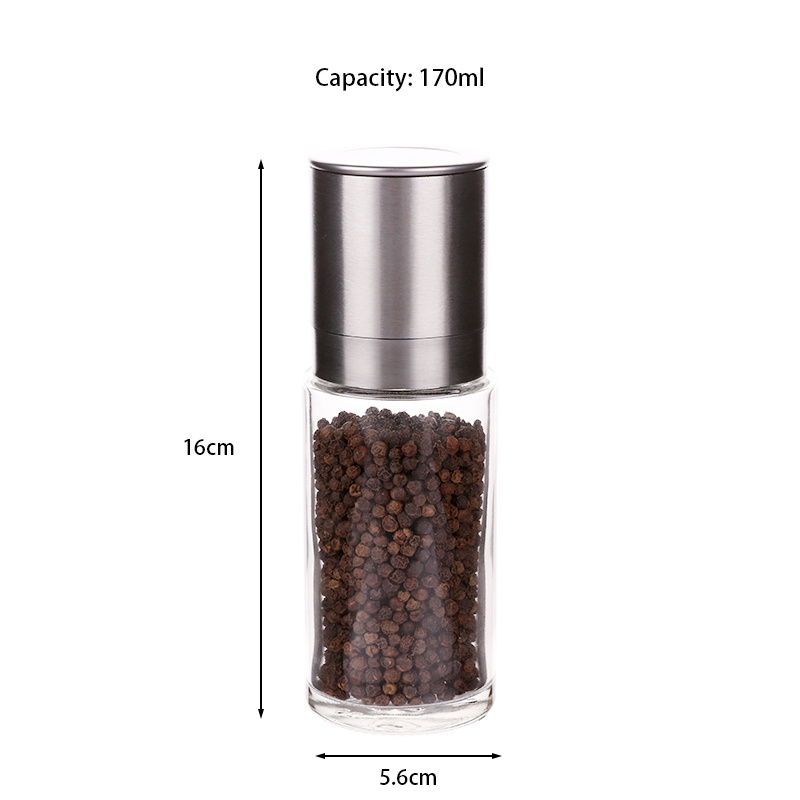 Manual Glass Salt and Pepper Mill Custom Spice Grinder Mini Spice Grinder