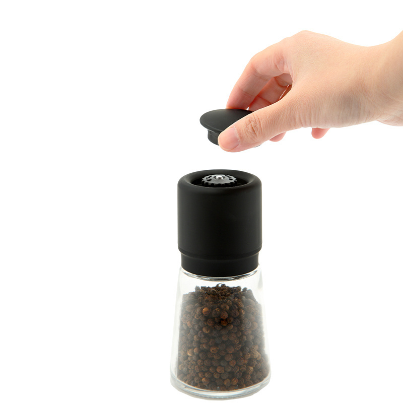 160ml Spice Mill with Adjustable Black Lid Spice Grinder Salt and Pepper Grinder