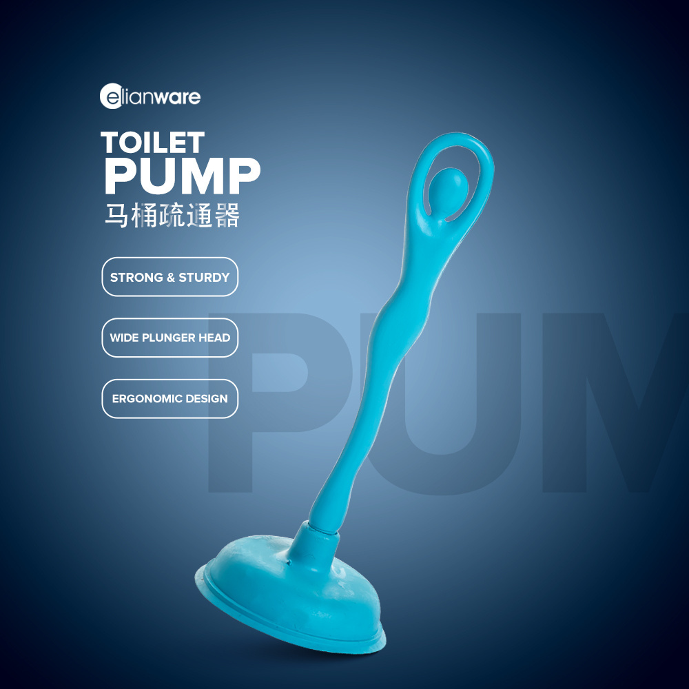 Elianware Cheap Heavy Duty Plastic Sink Plunger Toilet Plungers Pump For Cleaning Waste Beside Commode