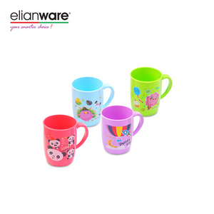 Elianware Wholesales High Attraction Cute Carton Art Printing Plastic Coffee Milk Mug For Kids Children