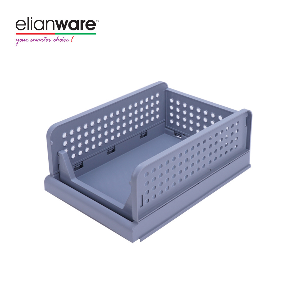 Elianware Foldable Stackable Shelf Storage Organizer Self Assembler  Wardrobe Basket Storage Box Drawer