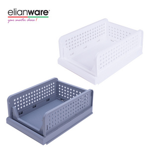 Elianware Foldable Stackable Shelf Storage Organizer Self Assembler  Wardrobe Basket Storage Box Drawer