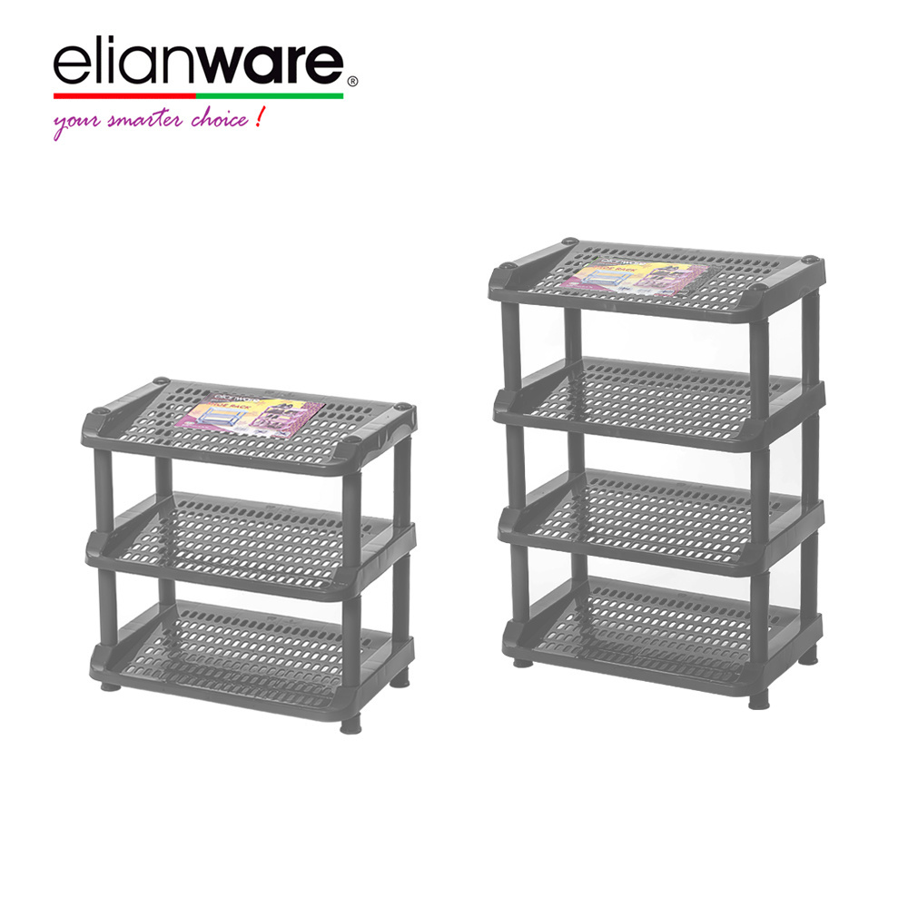 Elianware Simple Self Aseemble  3 Tier & 4 Tier Plastic Storage Organizer Rack for Shoe