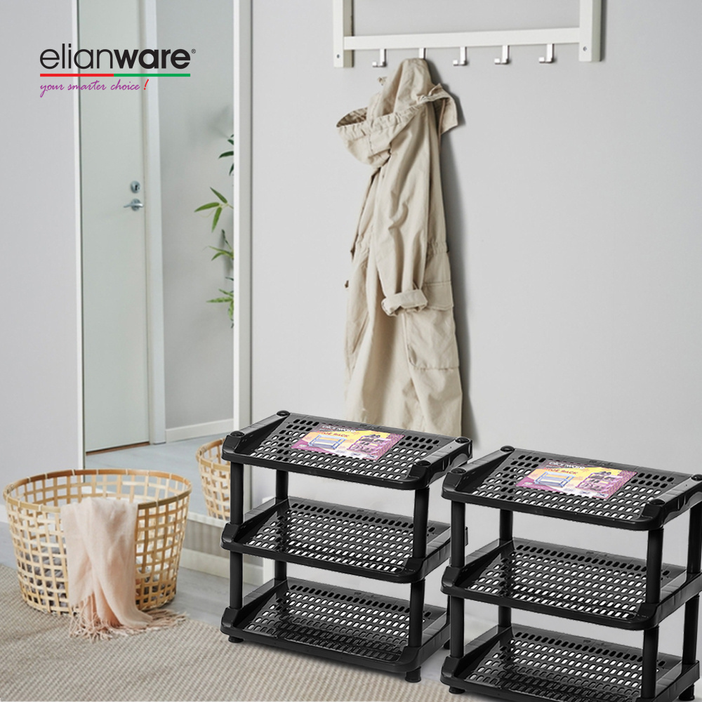 Elianware Simple Self Aseemble  3 Tier & 4 Tier Plastic Storage Organizer Rack for Shoe