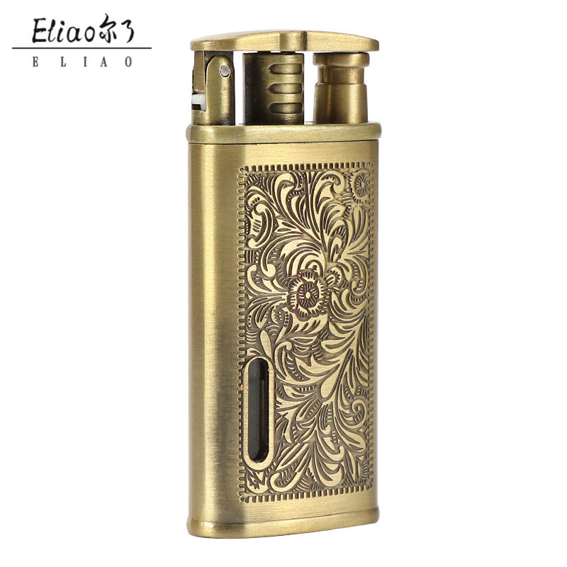 Yiwu Erliao Wholesale Metal Lighter Retro Cigarette Lighter Durable Use Luxury  Lighter