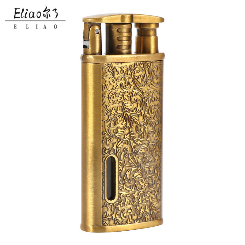 Yiwu Erliao Wholesale Metal Lighter Retro Cigarette Lighter Durable Use Luxury  Lighter