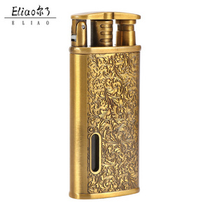 Yiwu Erliao Wholesale Metal Lighter Retro Cigarette Lighter Durable Use Luxury  Lighter