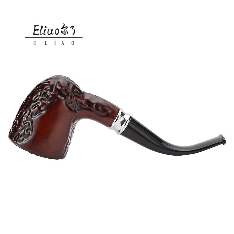 Erliao Sent Randomly Creative Carved Resin Pipe For Smoking Gift Boxes Custom Bent Cigarette Pipes Tobacco Pipe