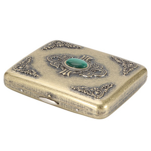 Erliao vintage cigarettes box metal bronze colour metal cigarettes case High density cold rolled sheet metal Cigarette box