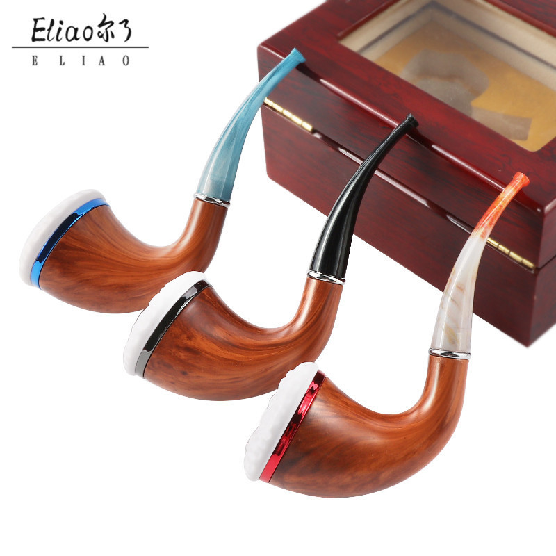 Yiwu Erliao Fashion Design Crystal Pipe Smoking Professional Manufacturer Resin Smoking Pipes Retro Design Tobacco For Sale