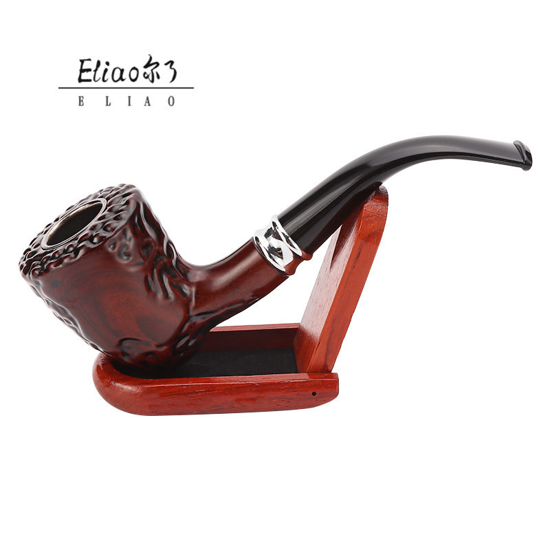 Erliao Sent Randomly Creative Carved Resin Pipe For Smoking Gift Boxes Custom Bent Cigarette Pipes Tobacco Pipe