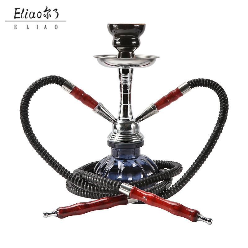 Erliao Portable Shisha Factory Professional Manufacturer Double Hose Hookah Competitive Price Shisha Hookah