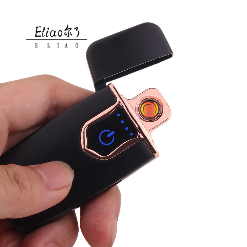 Erliao Classic style Hot selling  USB lighter Good workmanship Metal fingerprint lighter Charging lighter