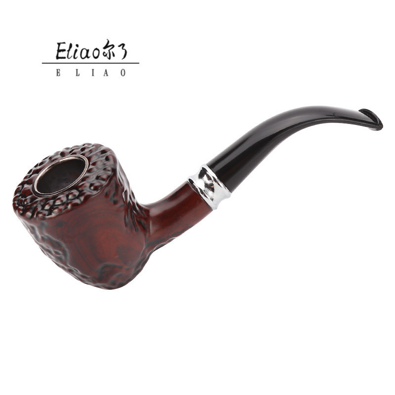 Erliao Sent Randomly Creative Carved Resin Pipe For Smoking Gift Boxes Custom Bent Cigarette Pipes Tobacco Pipe