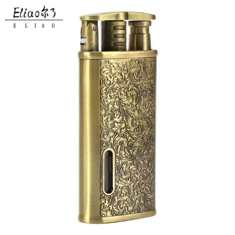 Yiwu Erliao Wholesale Metal Lighter Retro Cigarette Lighter Durable Use Luxury  Lighter