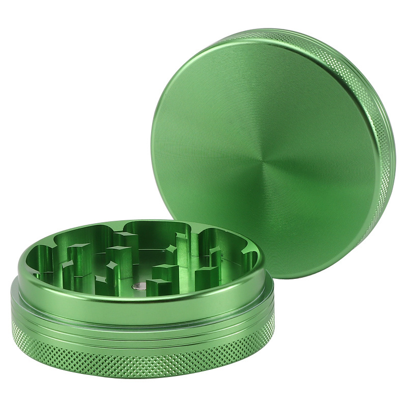 Custom Logo Portable 63mm Aluminum Herb Grinder Price 2 Layers Metal Spice Crusher Dry Tobacco Grinder for Herb Smoking