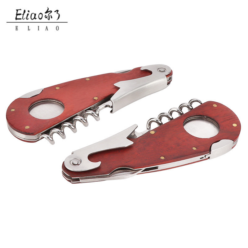 Yiwu Eliao Unique Design Bubinga Cigar Scissors Multifunctional Stainless Steel Cigar Cutter Super Level Cigar knife