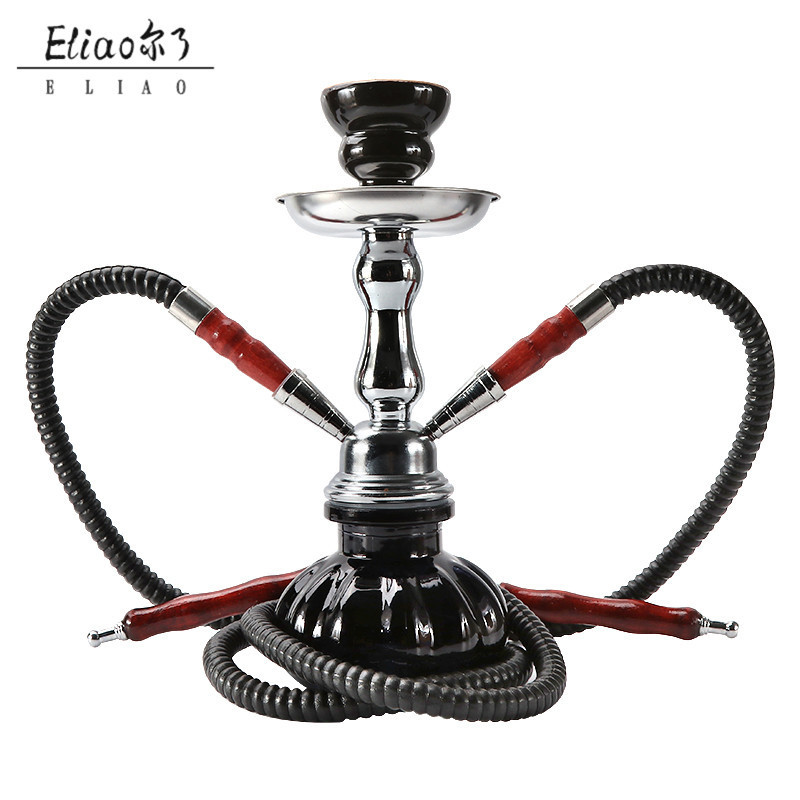 Erliao Portable Shisha Factory Professional Manufacturer Double Hose Hookah Competitive Price Shisha Hookah