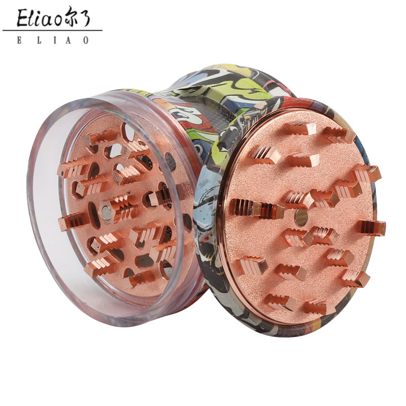 Erliao Fashion Design Smoking Smoke Grinder Mixes Pattern Plastic Herb Grinders Impressive ABS Tobacco Smoking Product