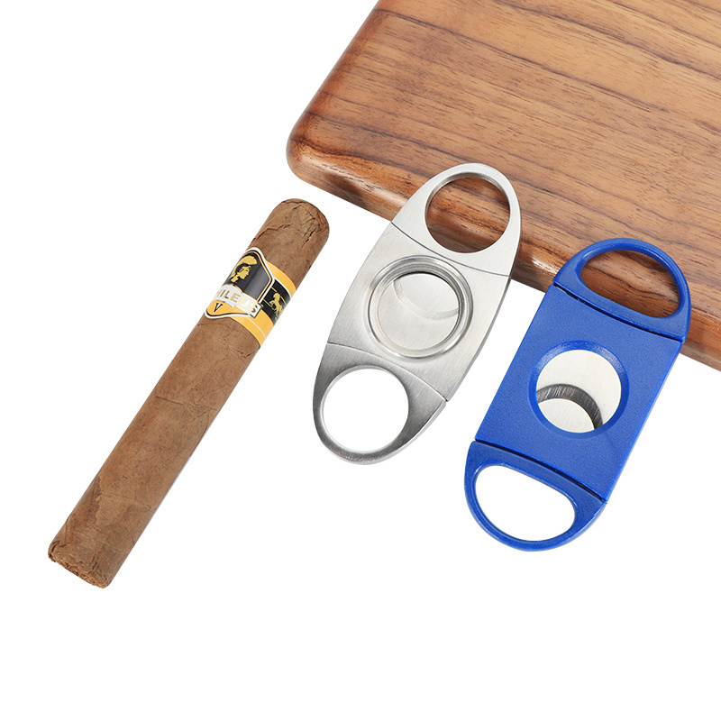 Erliao luxury table custom lolgo cigar v cutter scissor perfect guillotine custom cigar accessories wholesale